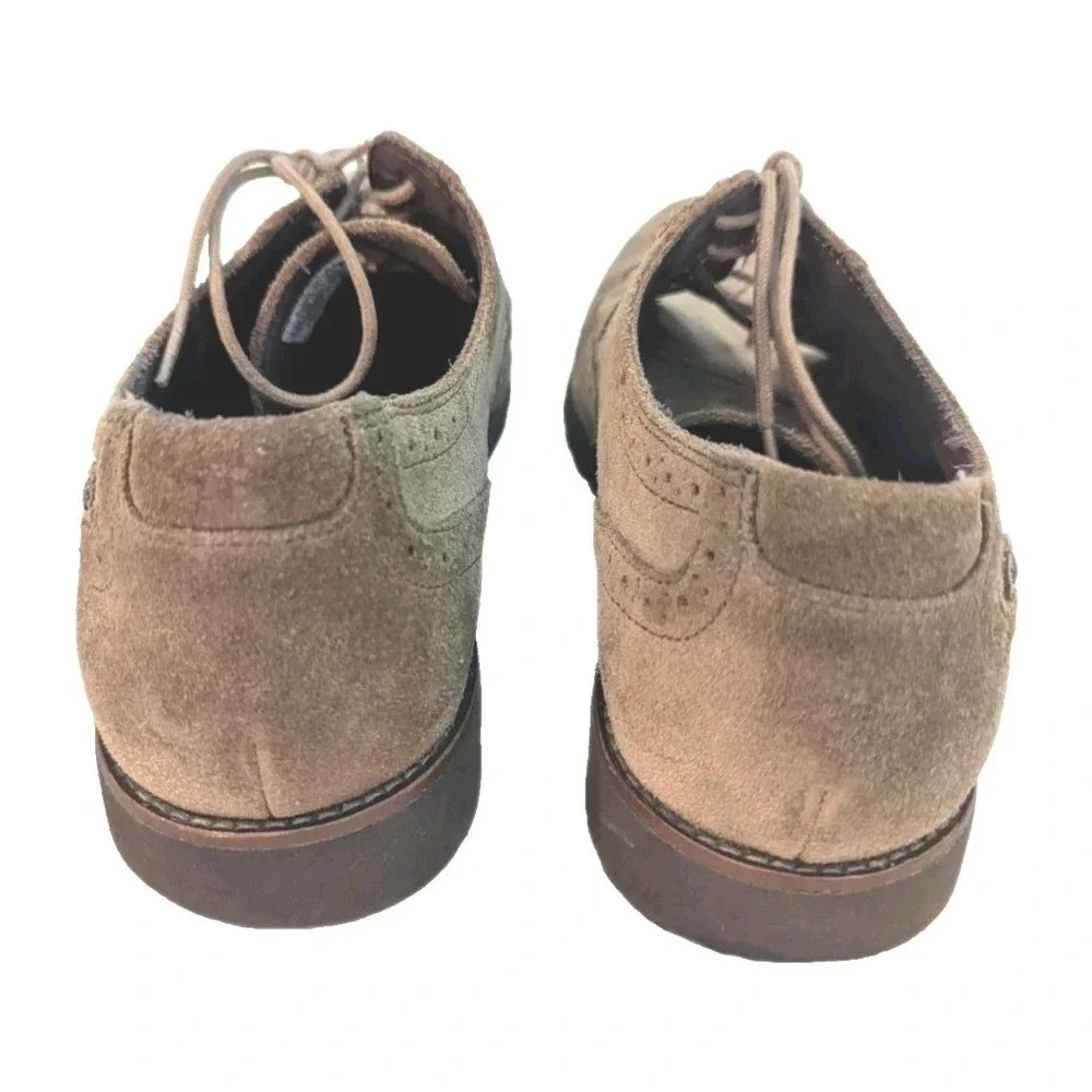Rockport Men's Ledge Hill Oxford Saddle Wingtip‎ Shoes Leather Vicuna Brown 10.5